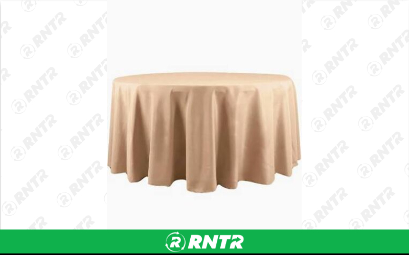 Generic 120 Round Tan/Nude Table Cloth – For rent in piedmont, south-carolina – Crimsontlc Tables Linen and Chairs | RNTR.com – Image 1
