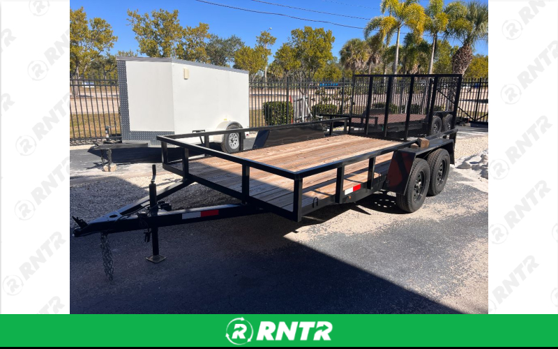 AJ Trailer 7x14 Utility Trailer - Tandem Axle – For rent in fort-myers, florida – BDCH Holdings LLC | RNTR.com – Image 1
