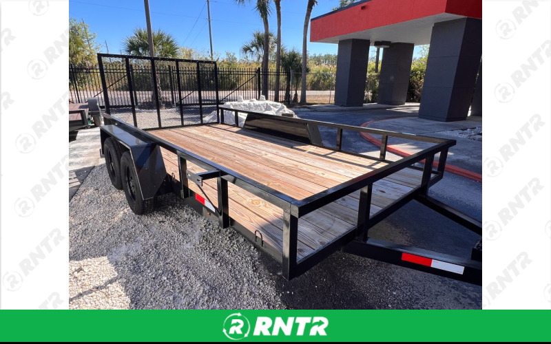 AJ Trailer 7x14 Utility Trailer - Tandem Axle – For rent in Fort Myers, Florida – BDCH Holdings LLC | RNTR.com – Image 3 of 7
