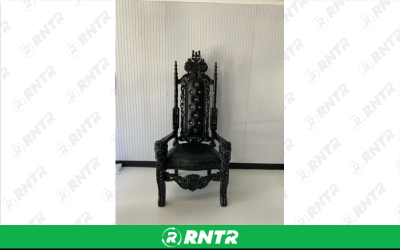 Generic Black Throne Chair – For rent in piedmont, south-carolina – Crimsontlc Tables Linen and Chairs | RNTR.com – Image 1