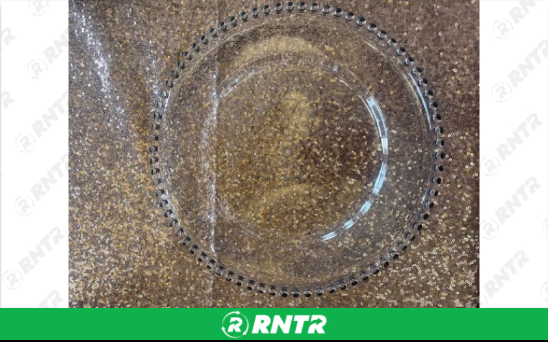 Generic Clear Acrylic Black Beads Charger – For rent in piedmont, south-carolina – Crimsontlc Tables Linen and Chairs | RNTR.com – Image 1