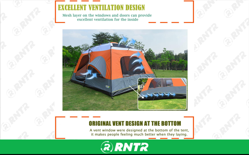 ZONGTI  Luxurious Cabin Tent for 10Person,3 Screen Rooms with High-Tech Rainproof Music Festival Tent,Well-Ventilated 2 Bedrooms and a Hall Family Tent – For rent in Owasso, Oklahoma – Final Touch Rentals | RNTR.com – Image 2 of 4