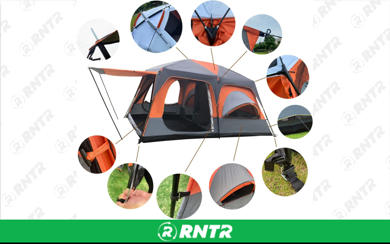 ZONGTI  Luxurious Cabin Tent for 10Person,3 Screen Rooms with High-Tech Rainproof Music Festival Tent,Well-Ventilated 2 Bedrooms and a Hall Family Tent – For rent in Owasso, Oklahoma – Final Touch Rentals | RNTR.com – Image 3 of 4