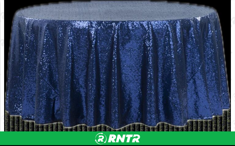 Generic Navy Blue Sequin Table Cloth – For rent in dacula, georgia – CrimsonTLC | RNTR.com – Image 1