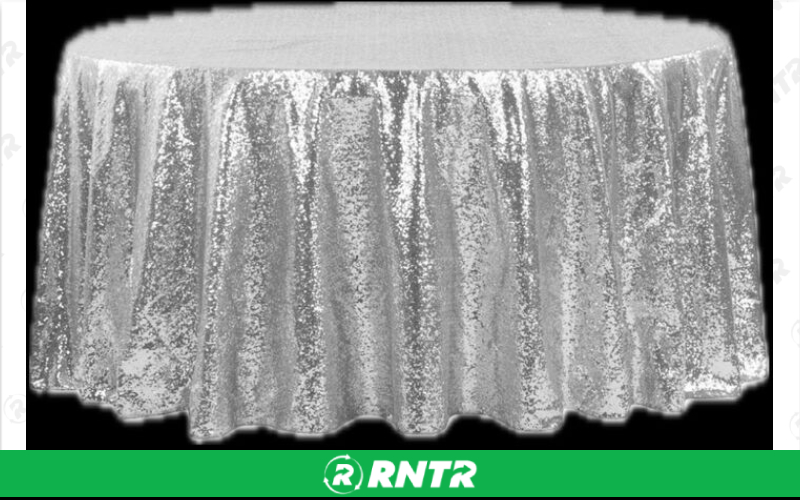 Generic Silver Sequin Table Cloth – For rent in piedmont, south-carolina – Crimsontlc Tables Linen and Chairs | RNTR.com – Image 1