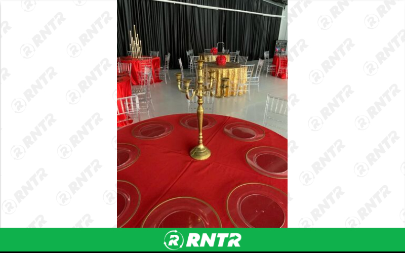 Generic Small Gold Candelabra – For rent in piedmont, south-carolina – Crimsontlc Tables Linen and Chairs | RNTR.com – Image 1