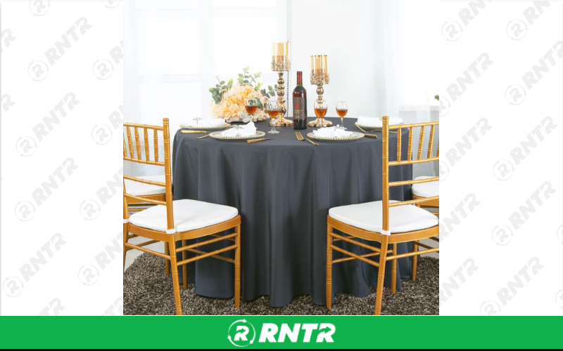 Generic 108 Round Polyester (Charcoal) – For rent in indianapolis, indiana – Ace Party Rental | RNTR.com – Image 1