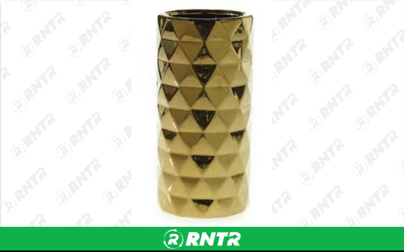 Generic 11 Geometric  Vase (Gold) – For rent in indianapolis, indiana – Ace Party Rental | RNTR.com – Image 1