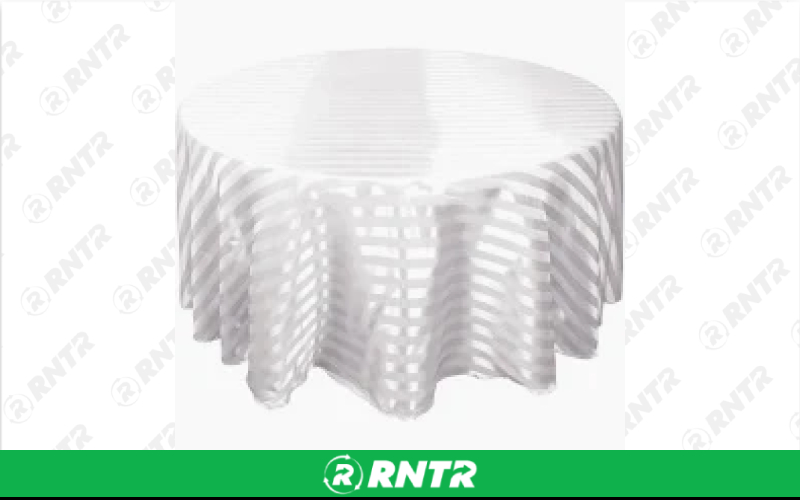 Generic 120 Round Imperial Striped (White) – For rent in indianapolis, indiana – Ace Party Rental | RNTR.com – Image 1