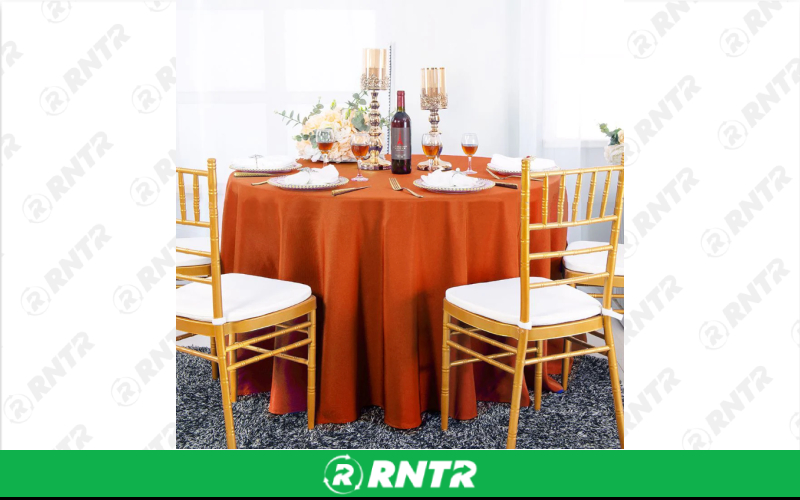 Generic 120 Round Polyester (Burnt Orange / Rust) – For rent in indianapolis, indiana – Ace Party Rental | RNTR.com – Image 1