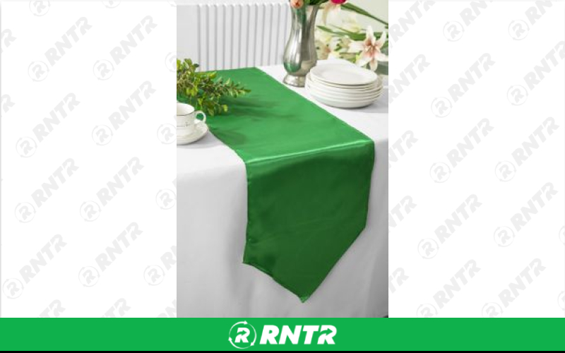 Generic 13.5 x 108 Satin Runner (Green) – For rent in indianapolis, indiana – Ace Party Rental | RNTR.com – Image 1