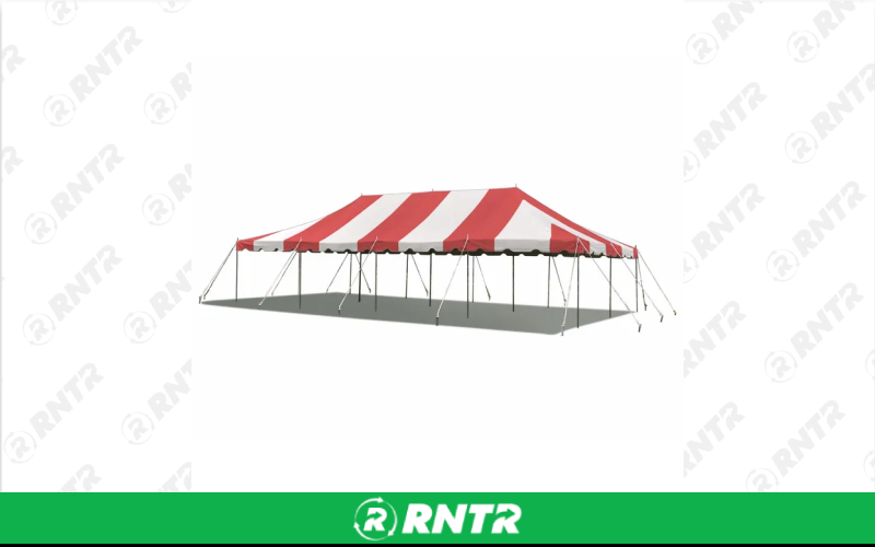 Generic 20' x 40' Red Stripe Pole Tent – For rent in indianapolis, indiana – Ace Party Rental | RNTR.com – Image 1