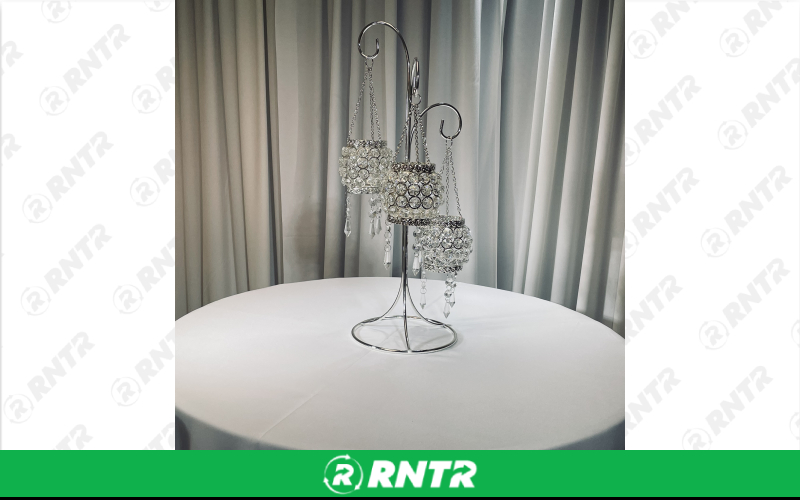 Generic 21 Triple Hanging Baskets (Silver/Crystal) – For rent in indianapolis, indiana – Ace Party Rental | RNTR.com – Image 1