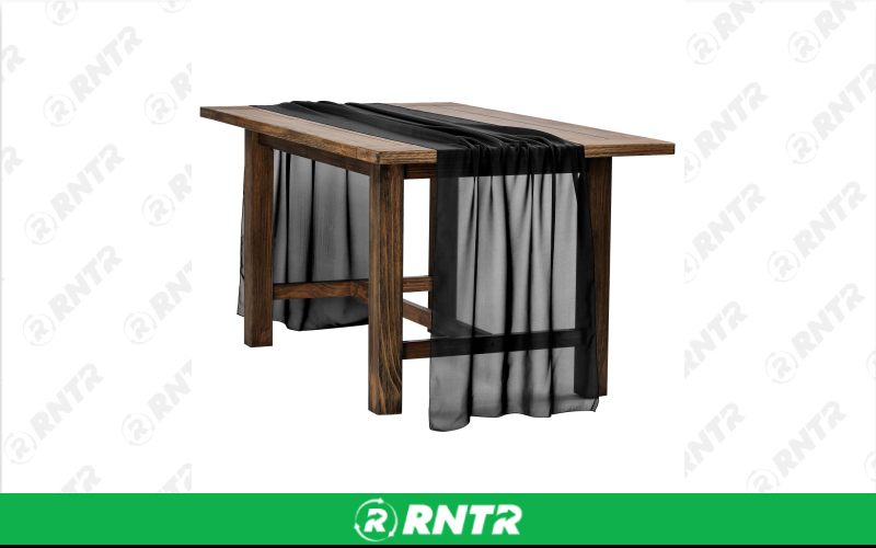 Generic 27x120 Chiffon Table Runner (Black) – For rent in indianapolis, indiana – Ace Party Rental | RNTR.com – Image 1