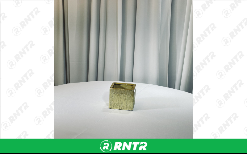 Generic 3 Square Votive (Gold Brushed) – For rent in indianapolis, indiana – Ace Party Rental | RNTR.com – Image 1