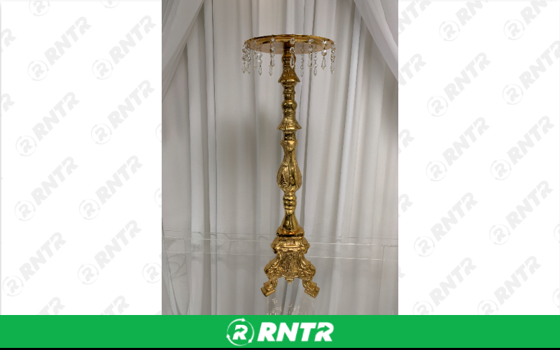 Generic 36 Candelabra Stand  w/ Plate (Gold) – For rent in indianapolis, indiana – Ace Party Rental | RNTR.com – Image 1