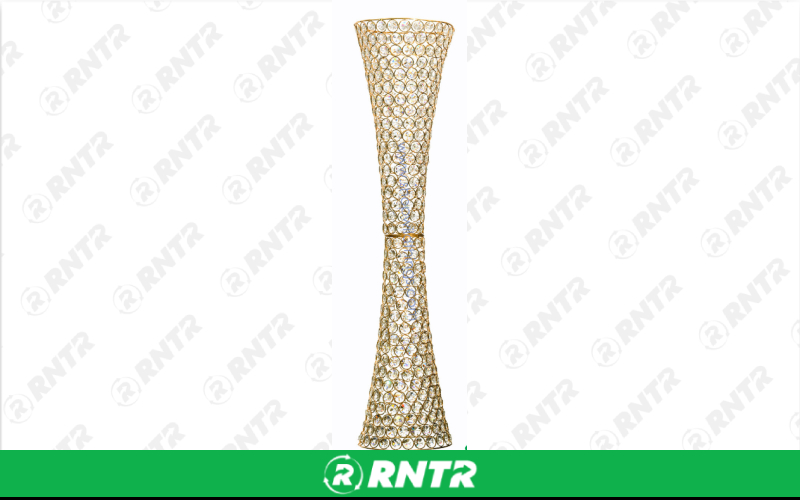 Generic 36 Crystal Beaded Hurricane Vase (Gold) – For rent in indianapolis, indiana – Ace Party Rental | RNTR.com – Image 1