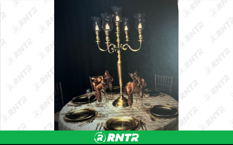 Generic 39 5 Arm Candelabra (Gold) – For rent in indianapolis, indiana – Ace Party Rental | RNTR.com – Image 1