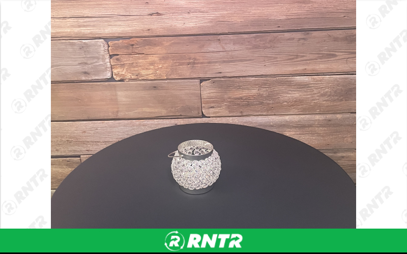 Generic 5 Round Basket W/Candle Holder (Silver/Crystal) – For rent in indianapolis, indiana – Ace Party Rental | RNTR.com – Image 1