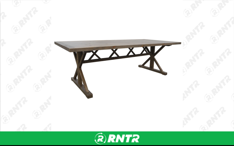 Generic 8' Farm Table (Antique Patina) – For rent in indianapolis, indiana – Ace Party Rental | RNTR.com – Image 1