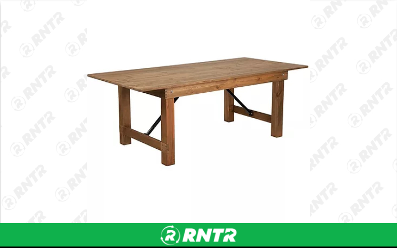 Generic 8' Farm Table (Dark Wood) – For rent in indianapolis, indiana – Ace Party Rental | RNTR.com – Image 1