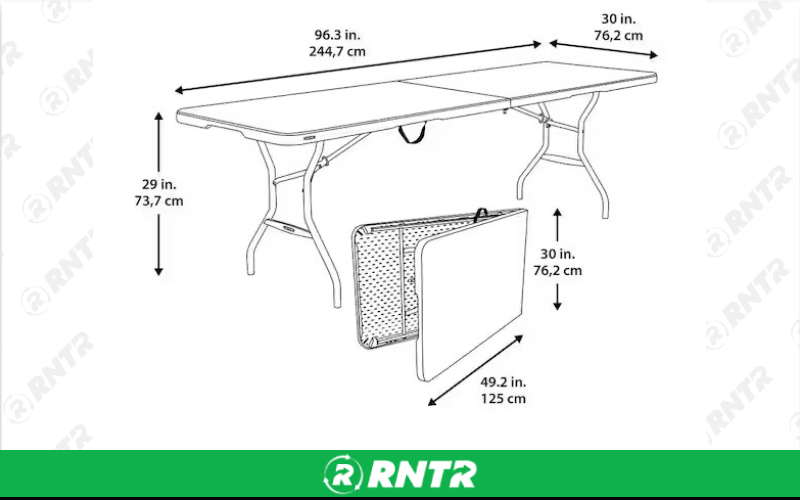 Generic 8' Folding Plastic Banquet Table – For rent in indianapolis, indiana – Ace Party Rental | RNTR.com – Image 1