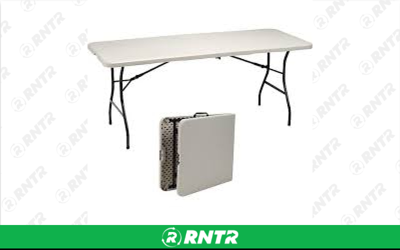 Generic 8' Folding Plastic Banquet Table – For rent in Indianapolis, Indiana – Ace Party Rental | RNTR.com – Image 2 of 2