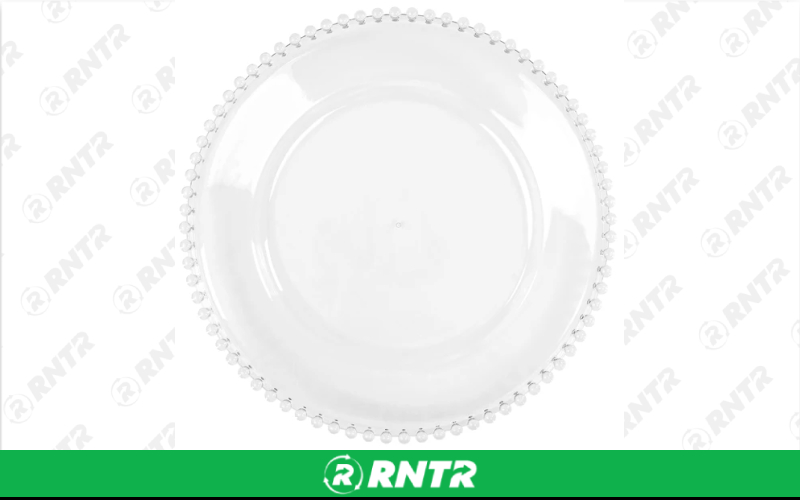 Generic Acrylic Beaded Charger (Clear) – For rent in indianapolis, indiana – Ace Party Rental | RNTR.com – Image 1