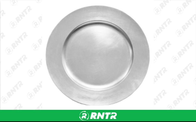 Generic Acrylic Charger (Silver) – For rent in indianapolis, indiana – Ace Party Rental | RNTR.com – Image 1