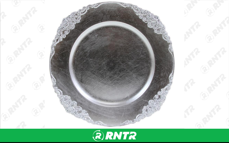 Generic Acrylic Vintage Charger (Silver) – For rent in indianapolis, indiana – Ace Party Rental | RNTR.com – Image 1