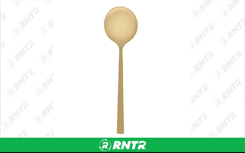 Generic Arezzo Bouillon Spoon* (Brushed Gold) – For rent in indianapolis, indiana – Ace Party Rental | RNTR.com – Image 1