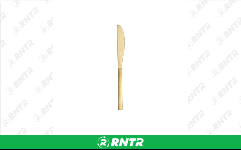Generic Arezzo Dinner Knife (Brushed Gold) – For rent in indianapolis, indiana – Ace Party Rental | RNTR.com – Image 1
