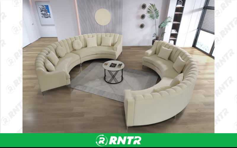 Generic Banquette Velvet (Ivory) (2 Piece Round) – For rent in indianapolis, indiana – Ace Party Rental | RNTR.com – Image 1