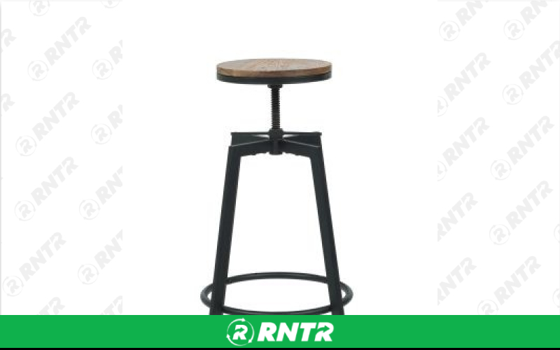 Generic Black Swivel Barstool - Natural Wood Seat – For rent in south-hackensack, new-jersey – Rentastic Party Rental | RNTR.com – Image 1