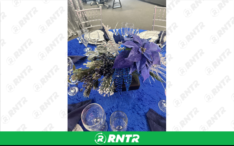 Generic Blue &amp; White Winter Centerpiece (Medium) – For rent in Indianapolis, Indiana – Ace Party Rental | RNTR.com – Image 2 of 3