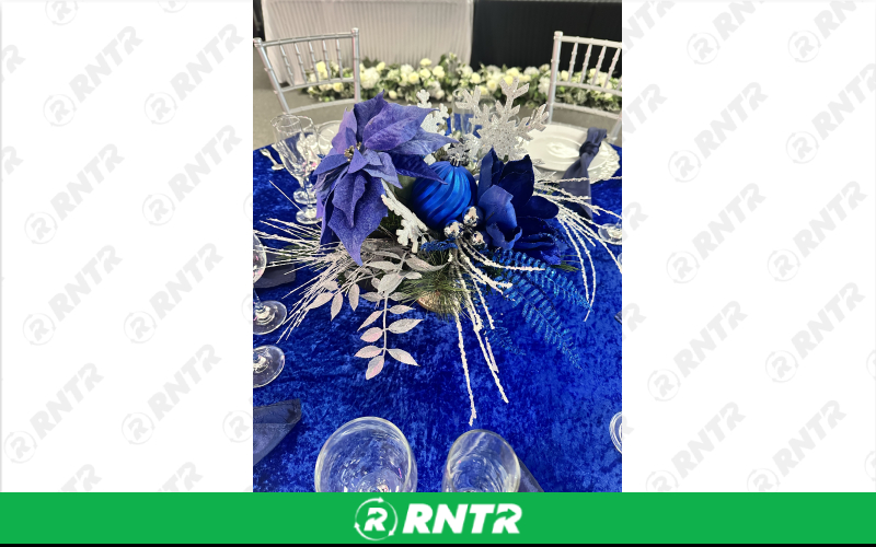 Generic Blue &amp; White Winter Centerpiece (Medium) – For rent in Indianapolis, Indiana – Ace Party Rental | RNTR.com – Image 3 of 3