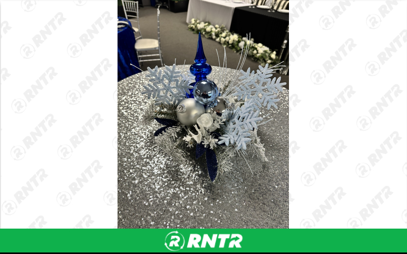 Generic Blue & White Winter Centerpiece (Small) – For rent in indianapolis, indiana – Ace Party Rental | RNTR.com – Image 1