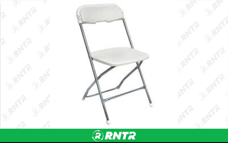 Generic Chair -  White/Chrome Samsonite – For rent in fort-madison, iowa – Complete Rental | RNTR.com – Image 1