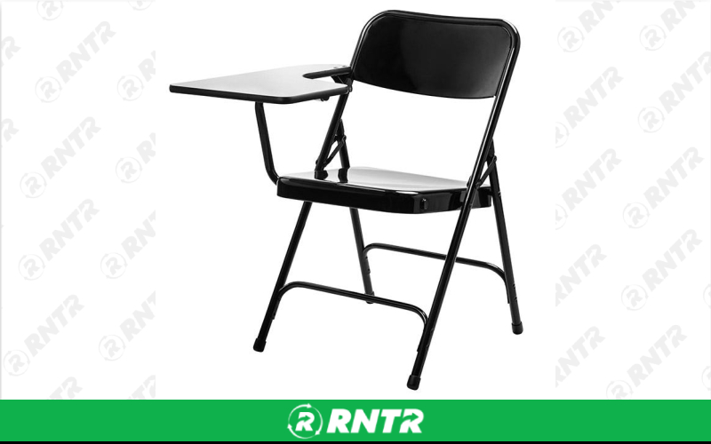 Generic Folding Chair with Tablet - Gray/Green (Over 50) – For rent in kenosha, wisconsin – Lee\'s Rent It LLC | RNTR.com – Image 1