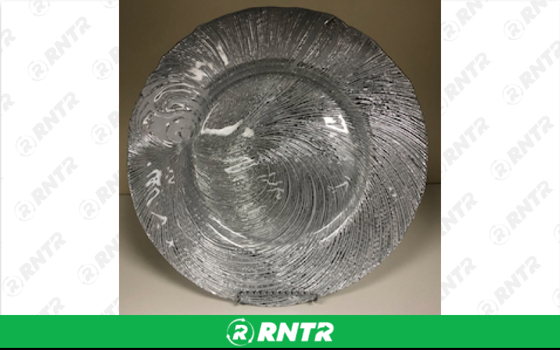 Generic Glass Swirl Charger (Silver) – For rent in indianapolis, indiana – Ace Party Rental | RNTR.com – Image 1