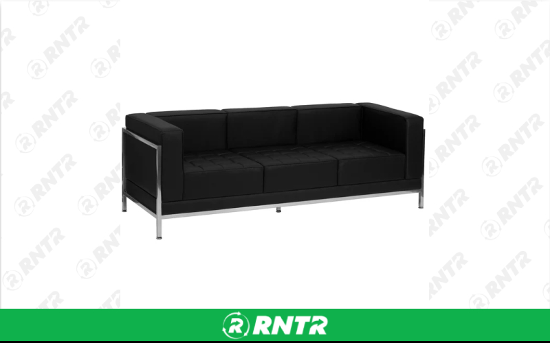 Generic Hercules Leather Sofa (Black) – For rent in indianapolis, indiana – Ace Party Rental | RNTR.com – Image 1