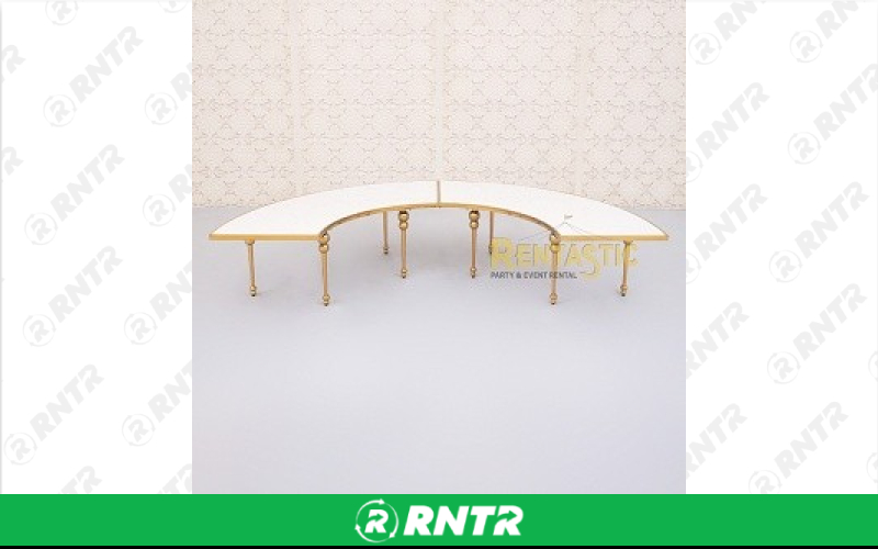 Generic Kids Serpentine Table – White n Gold – For rent in South Hackensack, New Jersey – Rentastic Party Rental | RNTR.com – Image 2 of 3