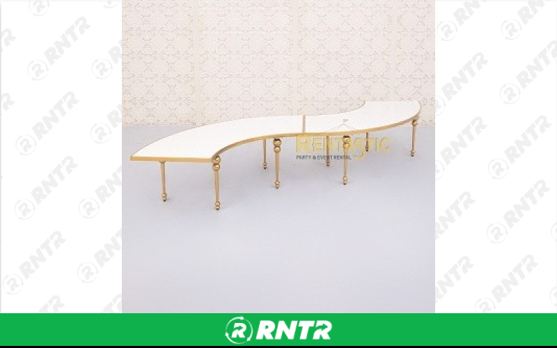Generic Kids Serpentine Table – White n Gold – For rent in South Hackensack, New Jersey – Rentastic Party Rental | RNTR.com – Image 3 of 3