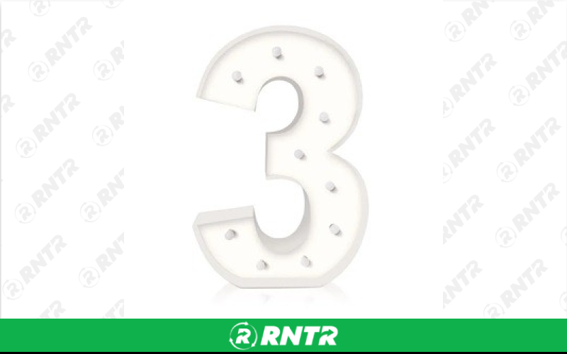 Generic Lighted Marquee Numbers - 3 – For rent in south-hackensack, new-jersey – Rentastic Party Rental | RNTR.com – Image 1