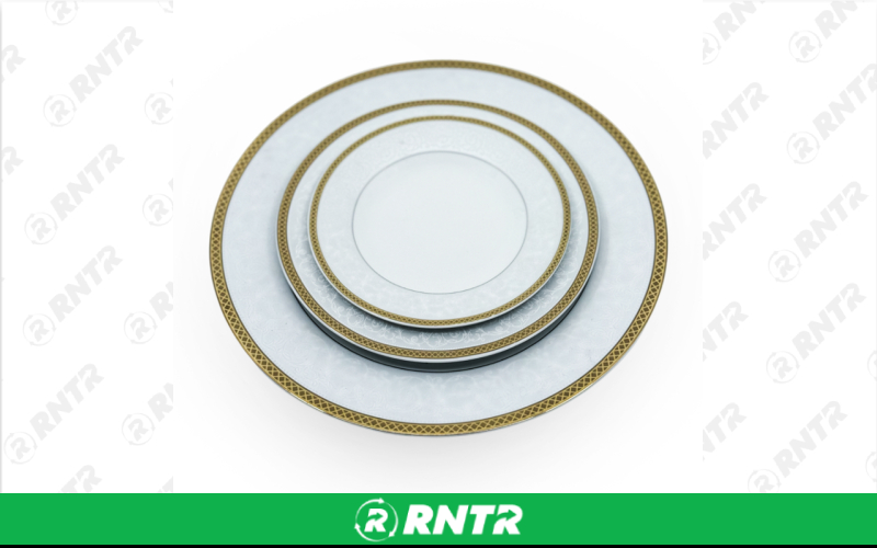 Generic Madison 6 Bread Plate (White/Gold) – For rent in indianapolis, indiana – Ace Party Rental | RNTR.com – Image 1