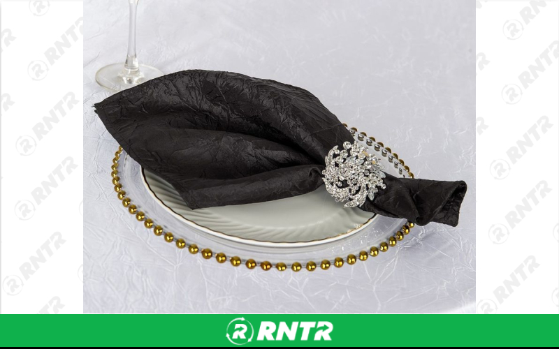 Generic Napkin Crushed (Black) – For rent in indianapolis, indiana – Ace Party Rental | RNTR.com – Image 1