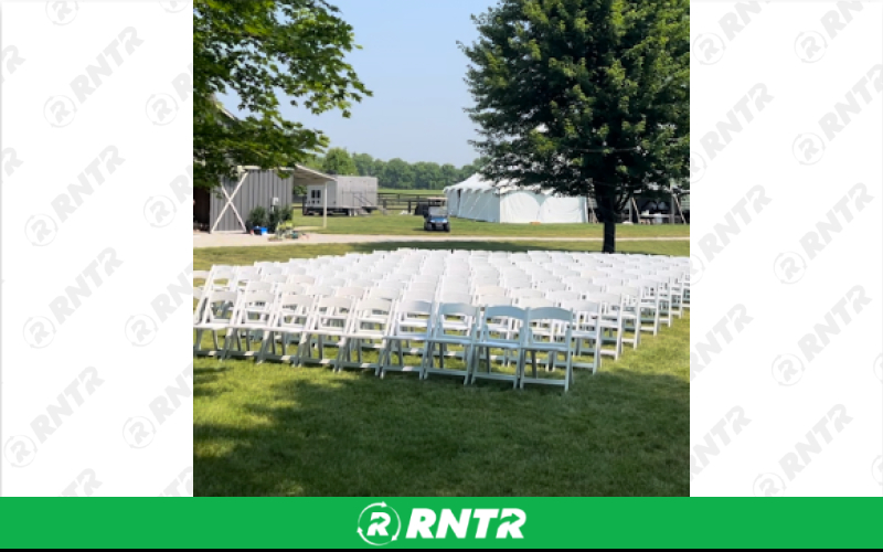 Generic *Padded Folding Chair (White) – For rent in Indianapolis, Indiana – Ace Party Rental | RNTR.com – Image 2 of 3
