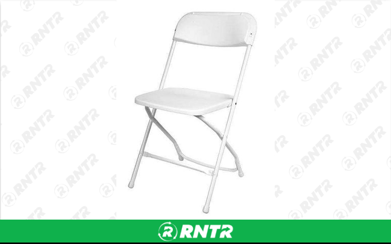 Generic *Plastic Folding Chair (White) – For rent in indianapolis, indiana – Ace Party Rental | RNTR.com – Image 1