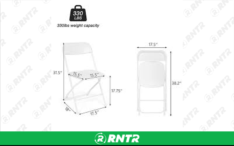 Generic *Plastic Folding Chair (White) – For rent in Indianapolis, Indiana – Ace Party Rental | RNTR.com – Image 2 of 2