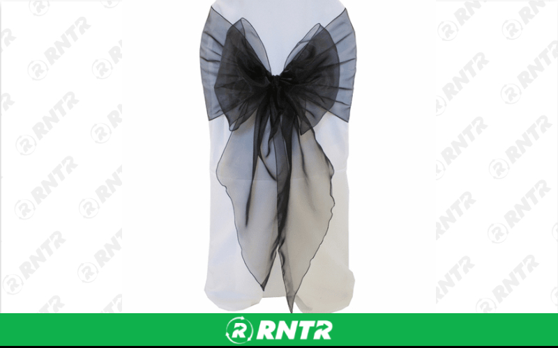 Generic Sash Organza (Black) – For rent in indianapolis, indiana – Ace Party Rental | RNTR.com – Image 1